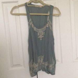 Aqua tank top with white detailing